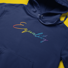 Load image into Gallery viewer, Equality Pride Hoodie | Navy | Rainbow &amp; Co