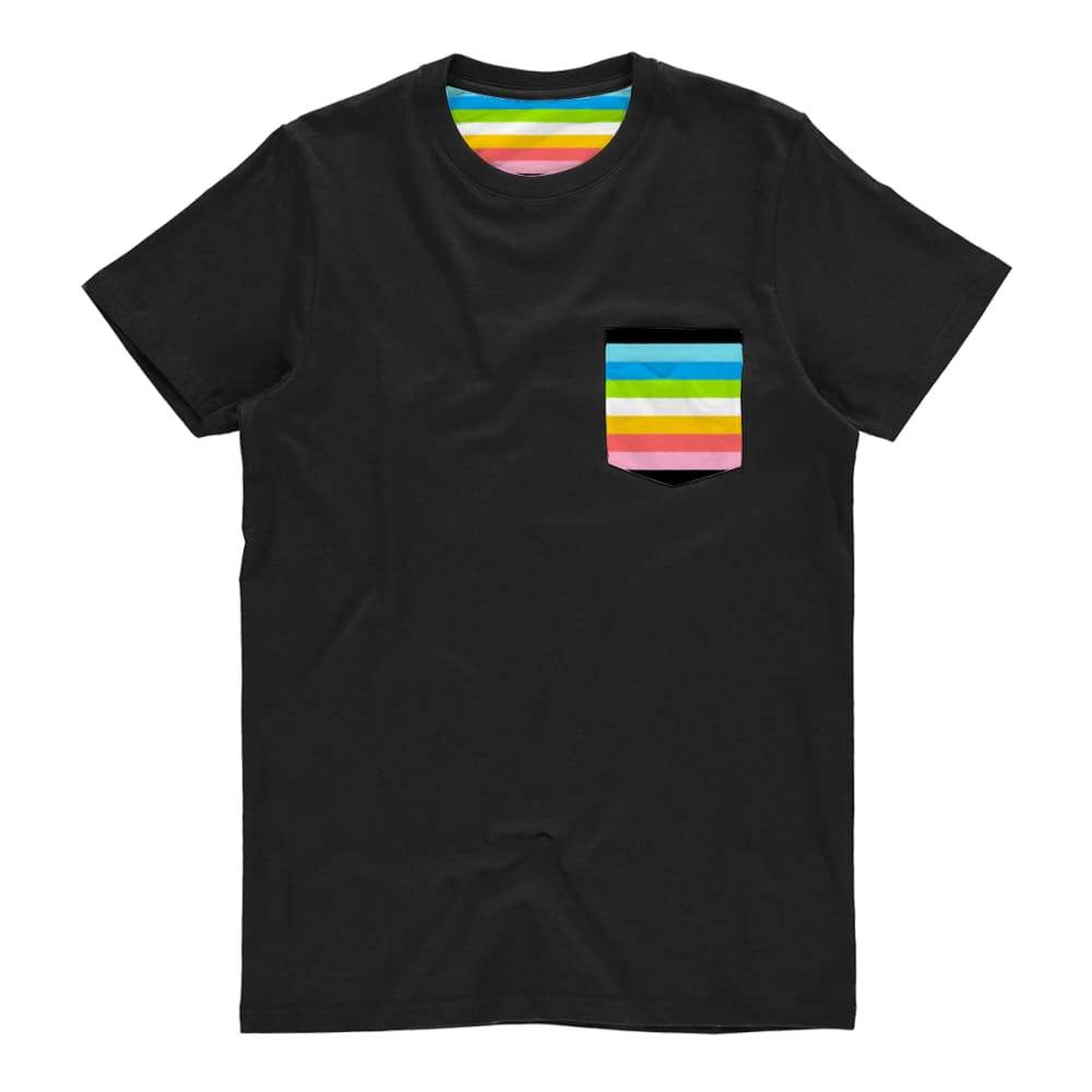 Queer Pride Flag Pocket T Shirt | Rainbow & Co