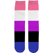 Load image into Gallery viewer, Genderfluid Pride Flag Tube Socks | Rainbow &amp; Co