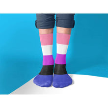Load image into Gallery viewer, Genderfluid Pride Flag Tube Socks | Rainbow &amp; Co