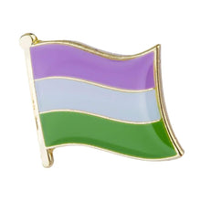 Load image into Gallery viewer, Genderqueer Flag Pin | Rainbow &amp; Co