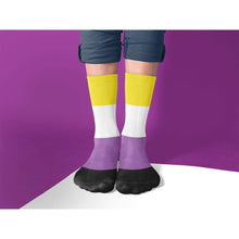 Load image into Gallery viewer, Non Binary Pride Flag Tube Socks | Rainbow &amp; Co