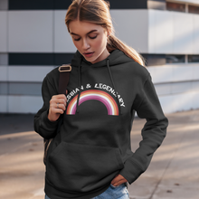 Load image into Gallery viewer, Lesbian Pride Hoodie | Lesbian &amp; Legendary | Rainbow &amp; Co