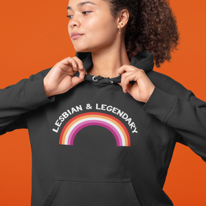 Lesbian Hoodie | Lesbian & Legendary | Rainbow & Co