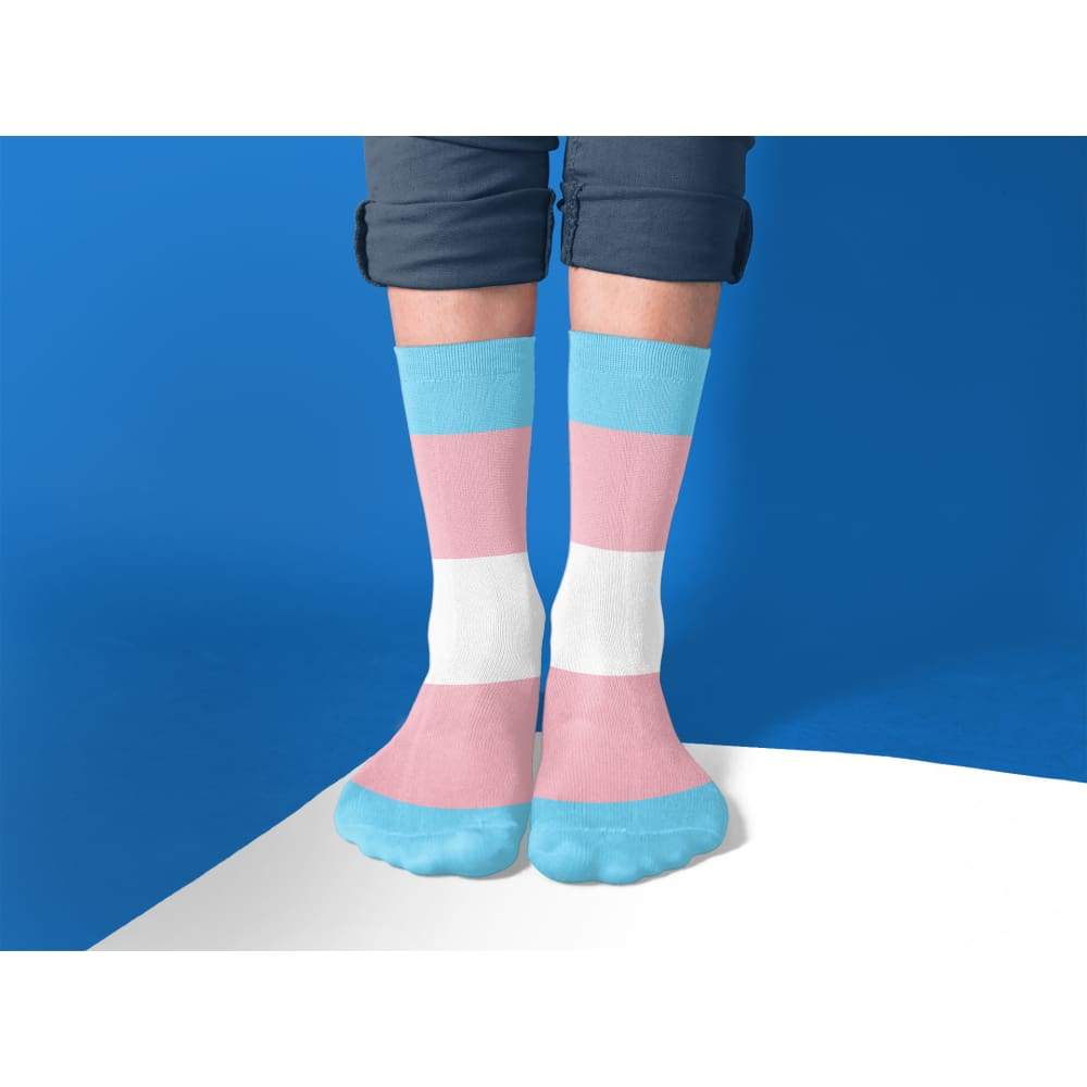 Transgender Pride Flag Tube Socks | Rainbow & Co